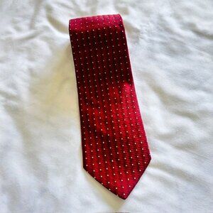 Cravattificio Di Siena Mens Tie Red and Gold 100% Silk 56 x 3.7